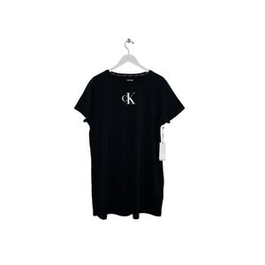 Calvin Klein Women's Logo Black T-Shirt Dress Swim Cover-up Size L NWT